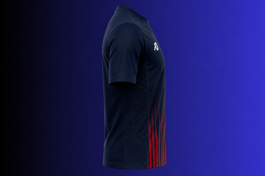 Navy Blau/Rot Trikot set