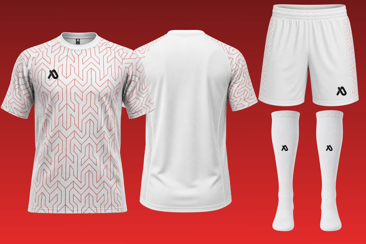 Weiß/Rot Trikot Set