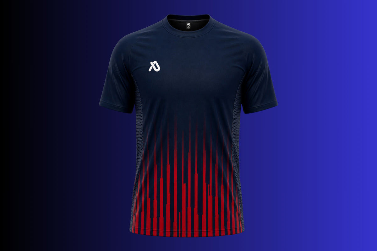 Navy Blau/Rot Trikot set