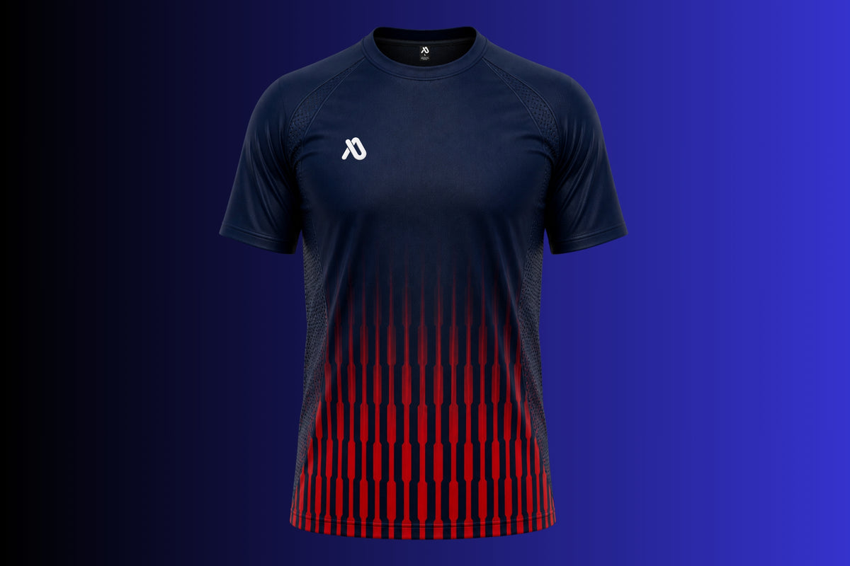 Navy Blau/Rot Trikot set 2